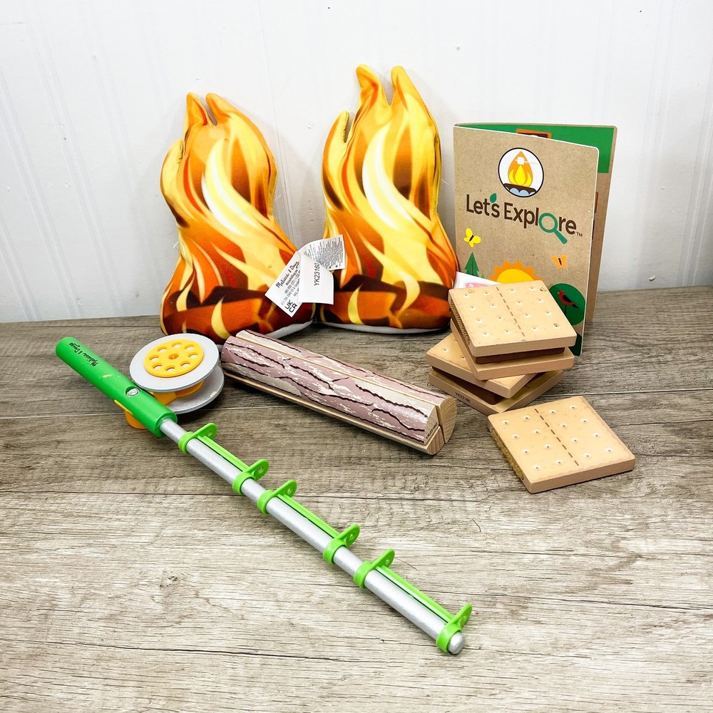 Melissa & Doug Let's Explore Campfire S'mores Play Set Wooden fishing rod